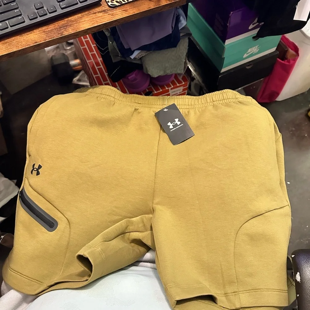 Under Armour UA Unstoppable Fleece Shorts - XL - Marine OD Green